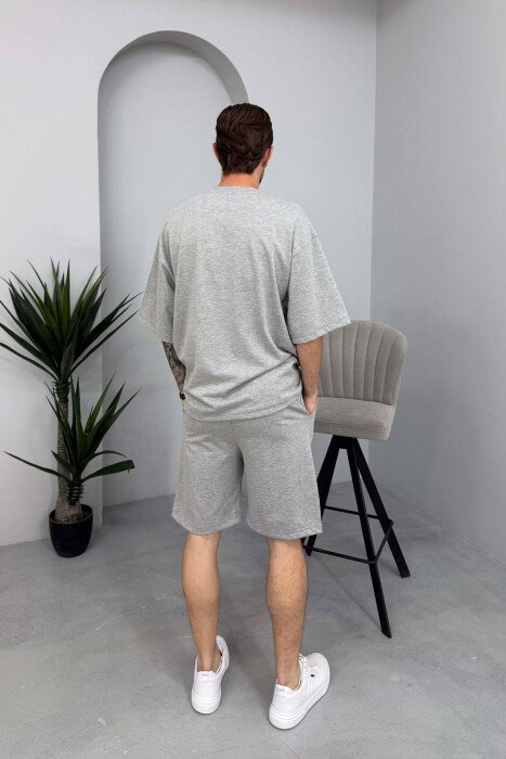 ONE COLOR T-SHIRT + SHORTS MEN SET LIGHT GREY/GZ - 4