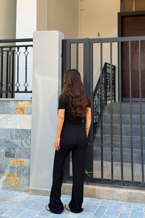 ONE COLOR T-SHIRT + TROUSERS WOMAN SET BLACK/ E ZEZE - 3