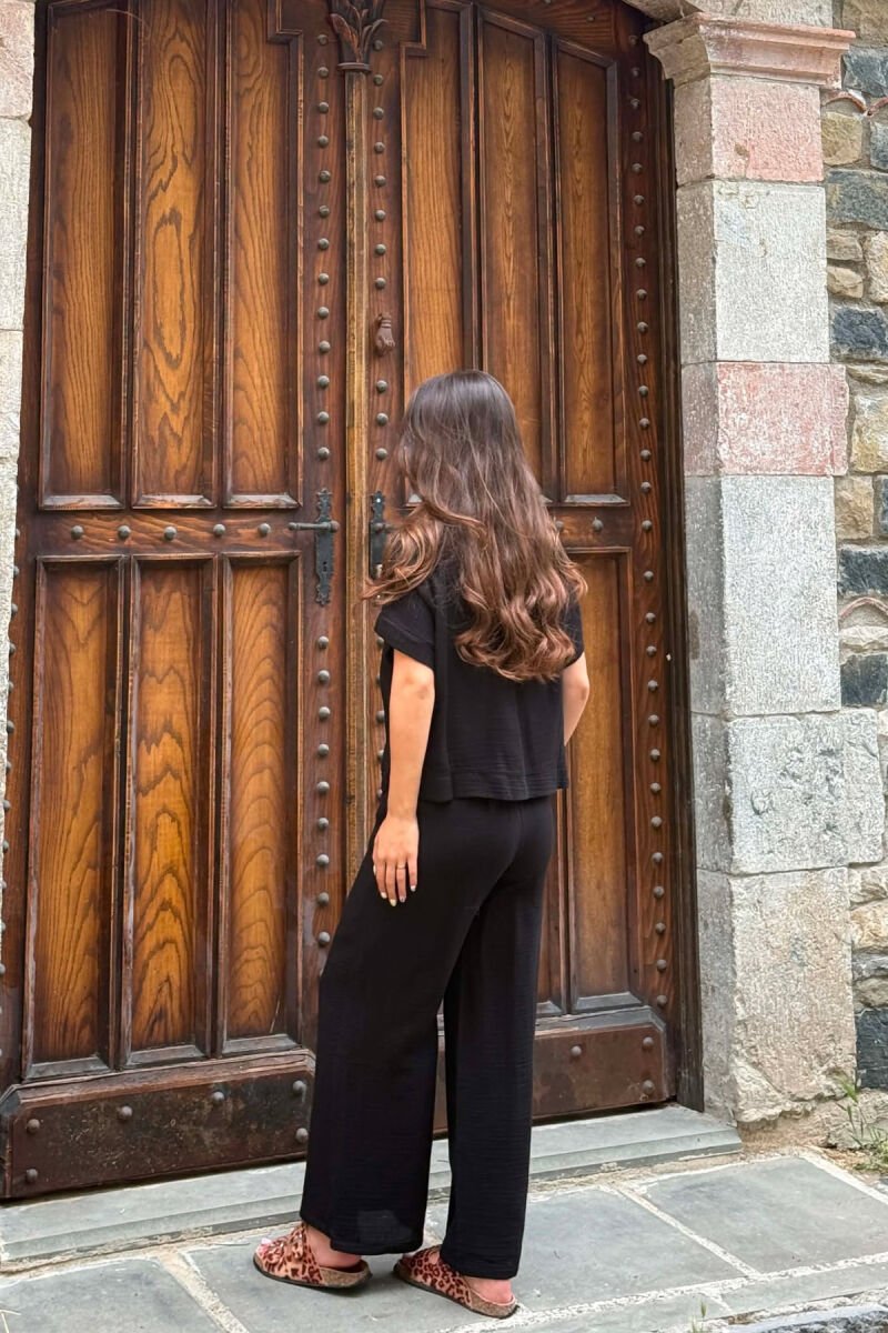 ONE COLOR T-SHIRT + TROUSERS WOMAN SET BLACK/ E ZEZE - 4