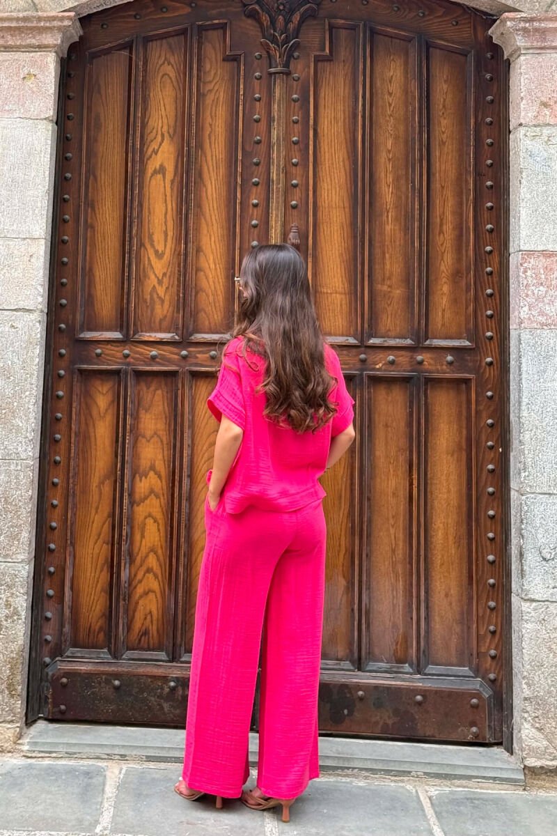 ONE COLOR T-SHIRT + TROUSERS WOMAN SET FUCHSIA/CIKLAMI - 3