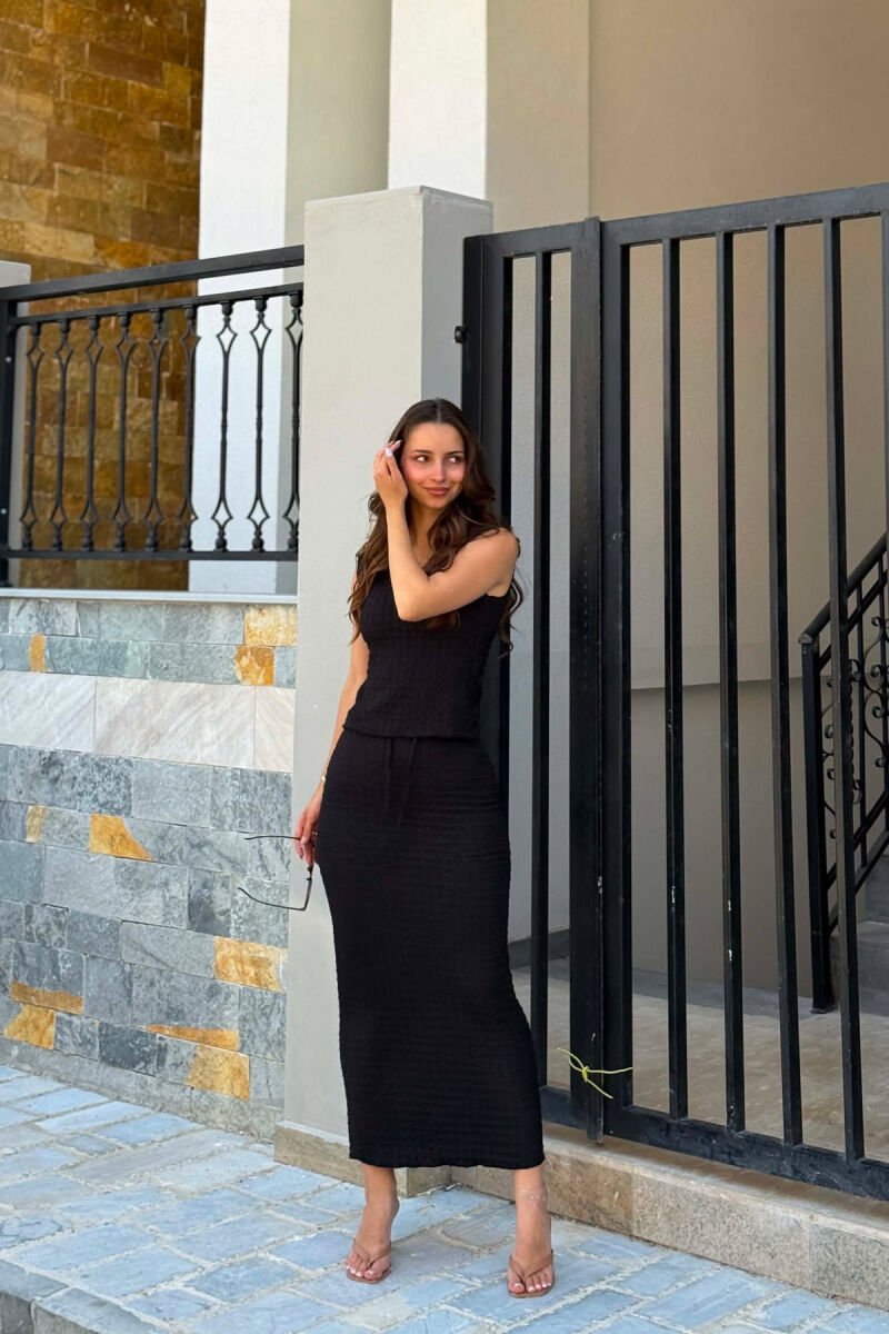 ONE COLOR TANK TOP + SKIRT WOMAN SET BLACK/ E ZEZE - 5