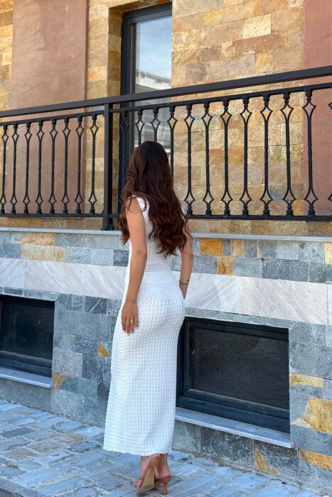 ONE COLOR TANK TOP + SKIRT WOMAN SET WHITE-E BARDHE - 5