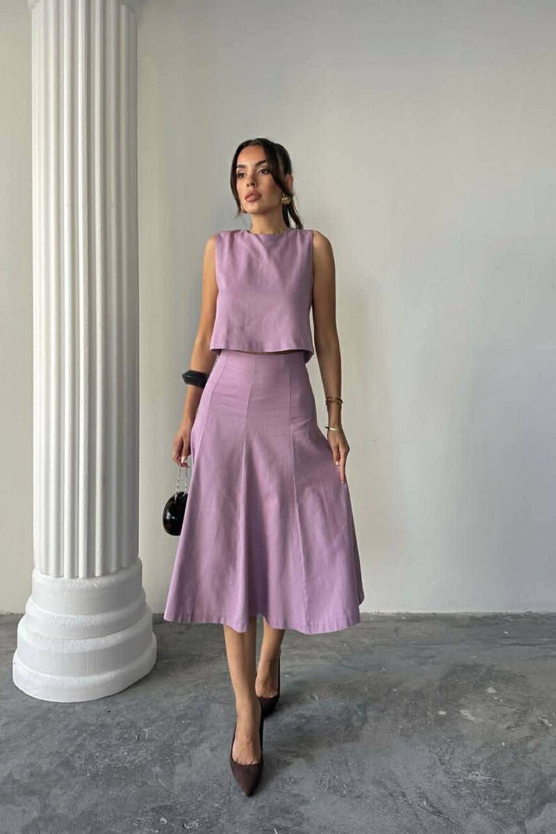 ONE COLOR TANK TOP + SKIRT WOMEN SET PURPLE/LEJLA - 7