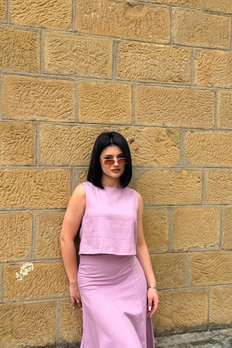 ONE COLOR TANK TOP + SKIRT WOMEN SET PURPLE/LEJLA - 3