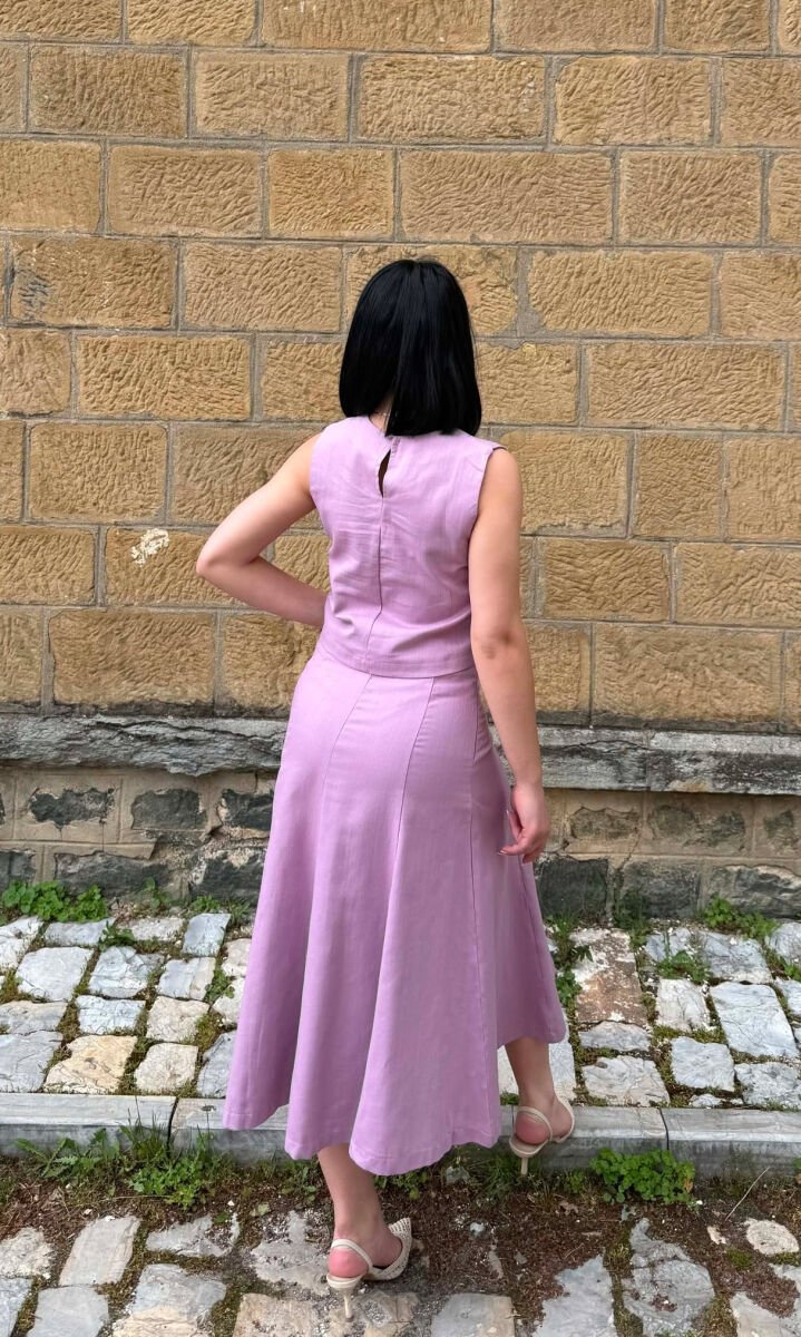 ONE COLOR TANK TOP + SKIRT WOMEN SET PURPLE/LEJLA - 6