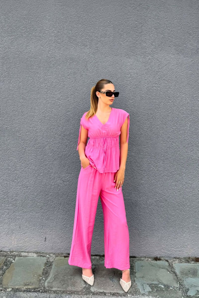 ONE COLOR TANK TOP+ TORUSERS WOMEN SET PINK/ROZE - 4