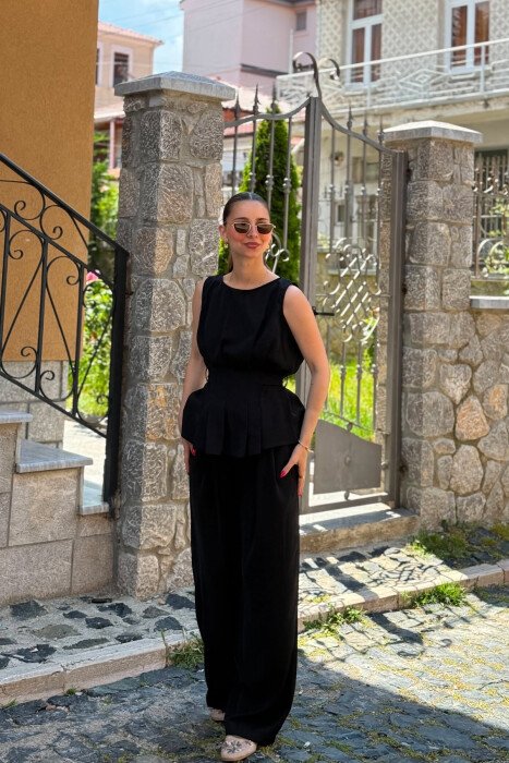 ONE COLOR TANK TOP+ TROUSERS WOMAN SET BLACK/ E ZEZE - 2