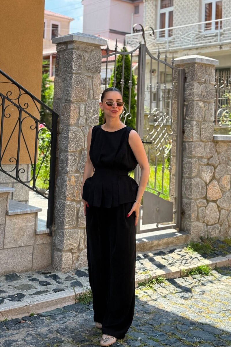 ONE COLOR TANK TOP+ TROUSERS WOMAN SET BLACK/ E ZEZE - 2