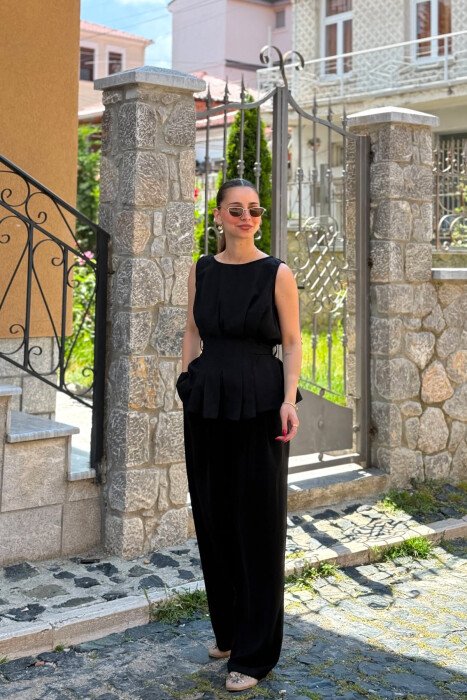 SET NJE NGJYRESH KANATJERE + PANTALLONA PER FEMRA NE NGJYRE TE ZEZE - KLAUDIO FASHION