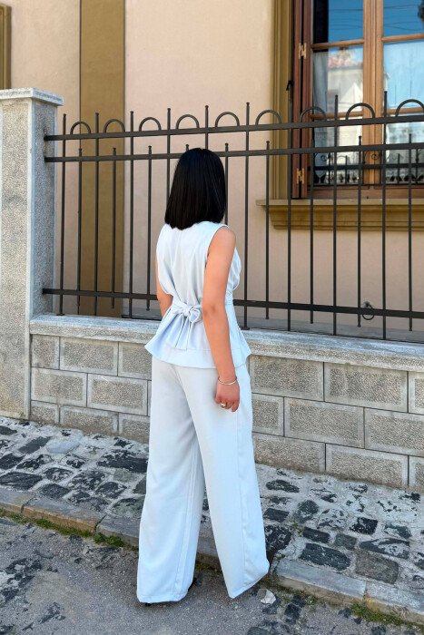 ONE COLOR TANK TOP+ TROUSERS WOMAN SET LIGHTBLUE/BZ - 5