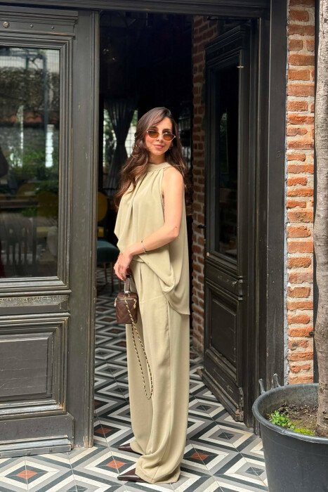 ONE COLOR TANK TOP + TROUSERS WOMAN SET MINT/MENTE - 5