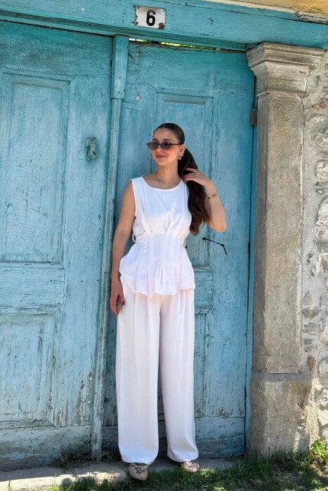ONE COLOR TANK TOP+ TROUSERS WOMAN SET PINK/ROZE 