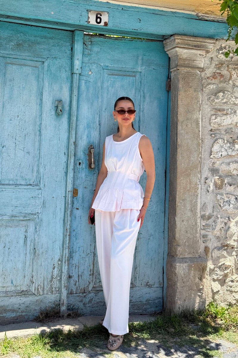 ONE COLOR TANK TOP+ TROUSERS WOMAN SET PINK/ROZE - 5