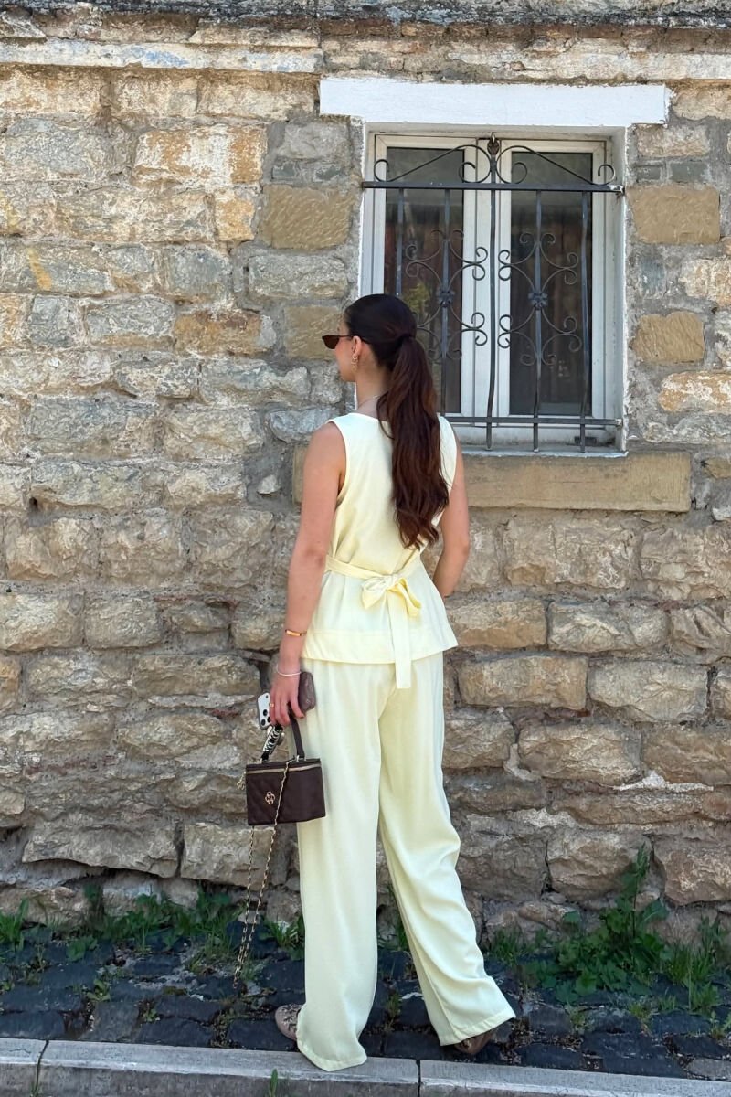 ONE COLOR TANK TOP+ TROUSERS WOMAN SET YELLOW/E VERDHE - 5