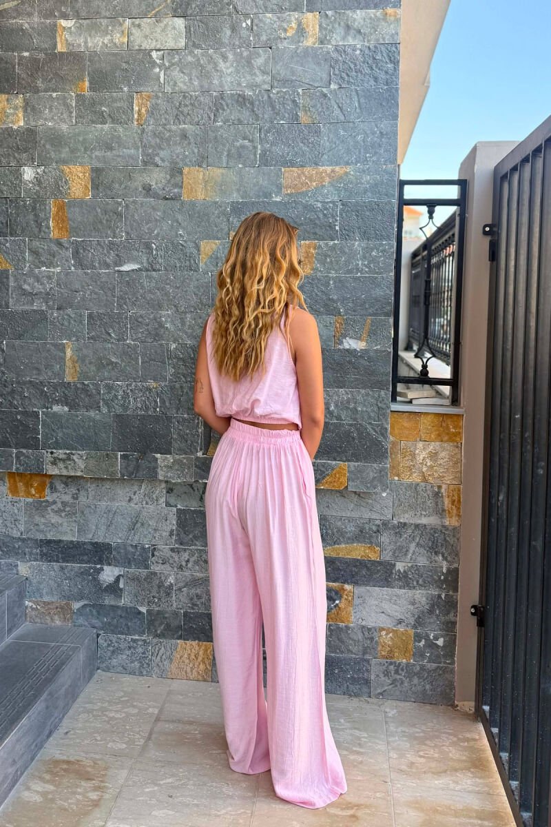 ONE COLOR TANK TOP + TROUSERS WOMAN TWO PIECE SET PINK/ROZE - 4