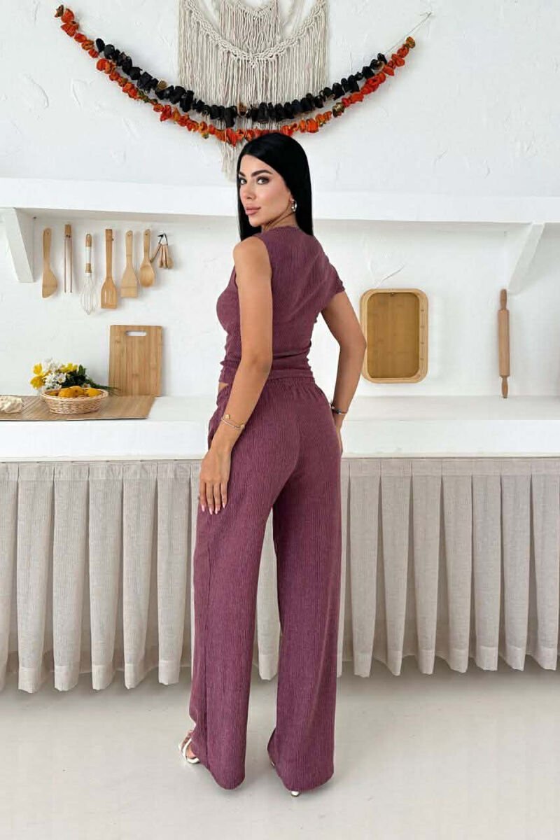 ONE COLOR TANK TOP+ TROUSERS WOMEN SET VINEGAR/UTHULL - 3