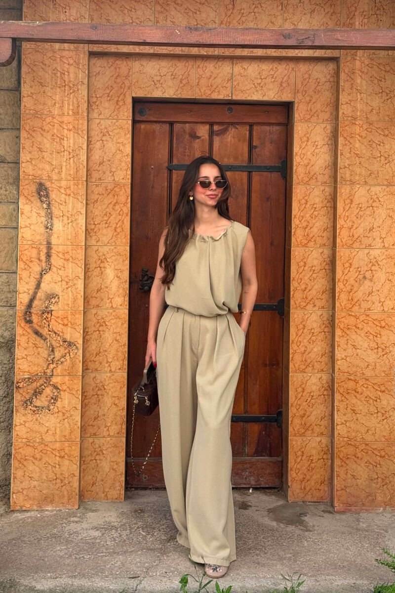 ONE COLOR TANK TOP + WIDE LEG TROUSERS WOMAN SET MINT/MENTE - 2