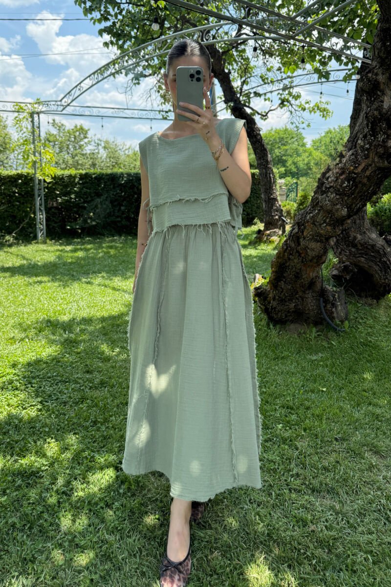 ONE COLOR TANK TOP+SKIRT WOMEN SET MINT/MENTE - 2