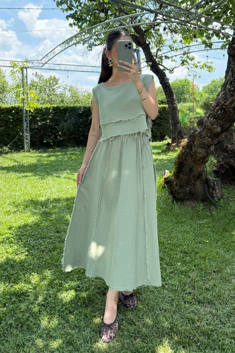 ONE COLOR TANK TOP+SKIRT WOMEN SET MINT/MENTE - 1