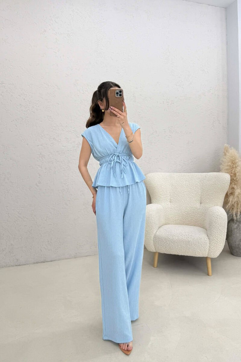 ONE COLOR TANK TOP+TROUSERS WOMEN SET LIGHTBLUE/BZ - 2