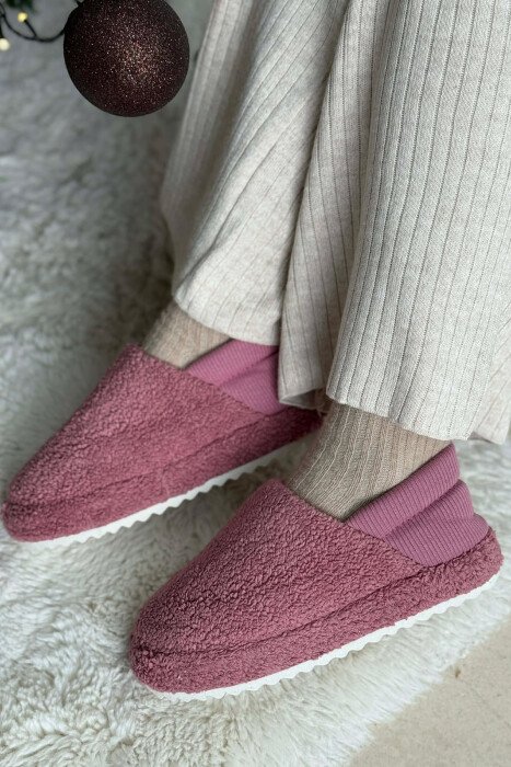 ONE COLOR TEDDY WOMEN SLIPPERS VINEGAR/UTHULL - 5