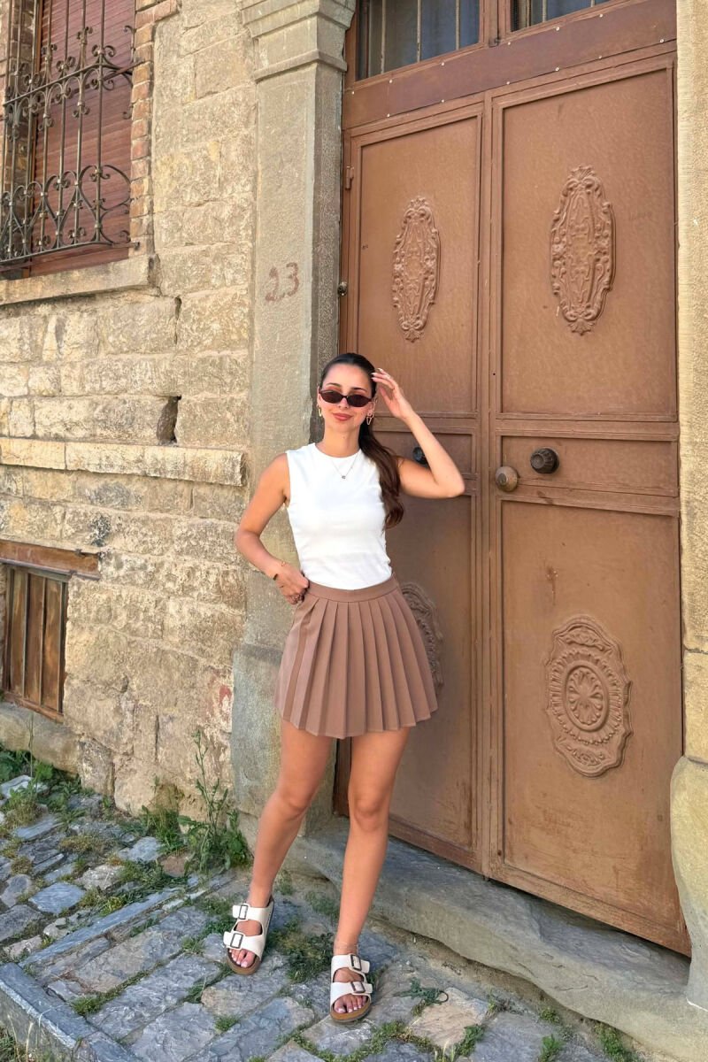 ONE COLOR TENNIS WOMEN SKORT BEIGE/BEZHE - 5