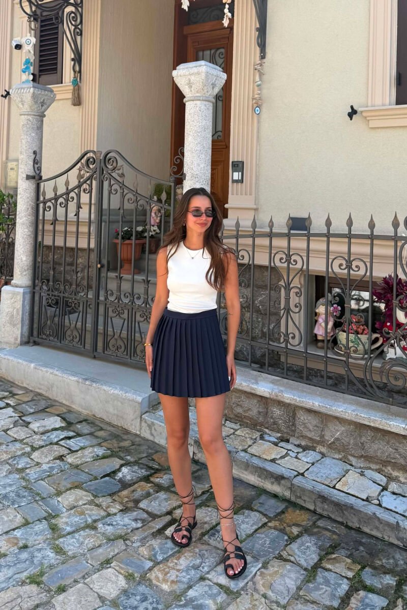 ONE COLOR TENNIS WOMEN SKORT DARK BLUE/BEE - 1