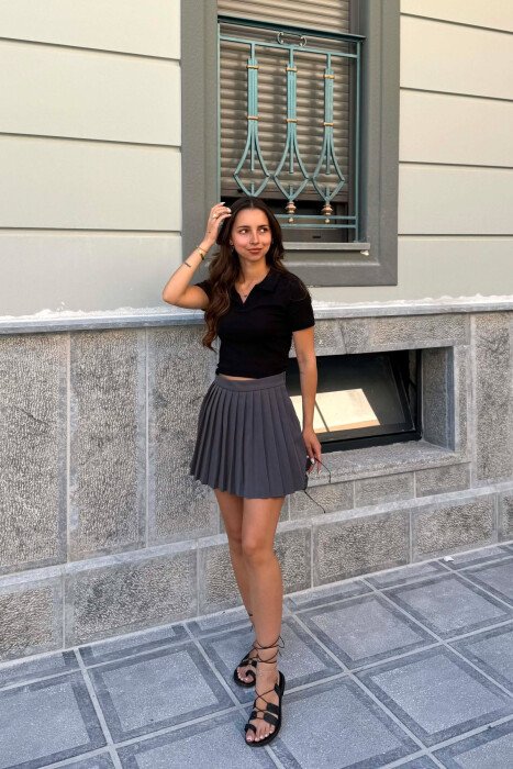 ONE COLOR TENNIS WOMEN SKORT GREY/GRI 