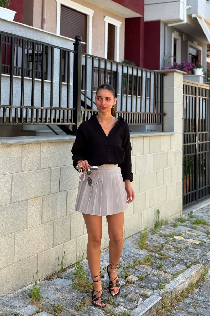 ONE COLOR TENNIS WOMEN SKORT LIGHT GREY/GZ - 1