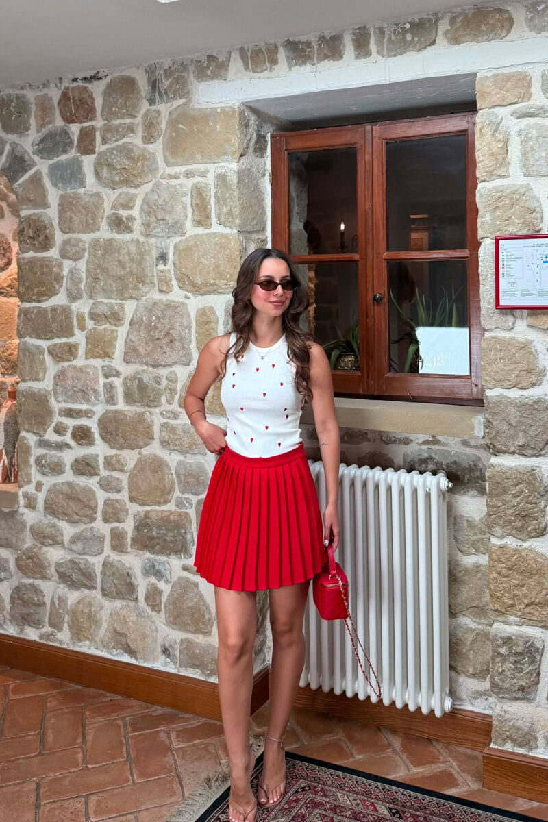 ONE COLOR TENNIS WOMEN SKORT RED/E KUQE - 1