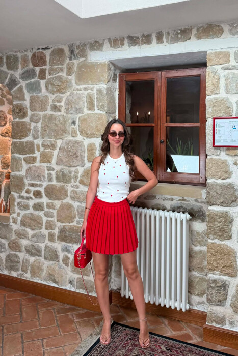 ONE COLOR TENNIS WOMEN SKORT RED/E KUQE - 2