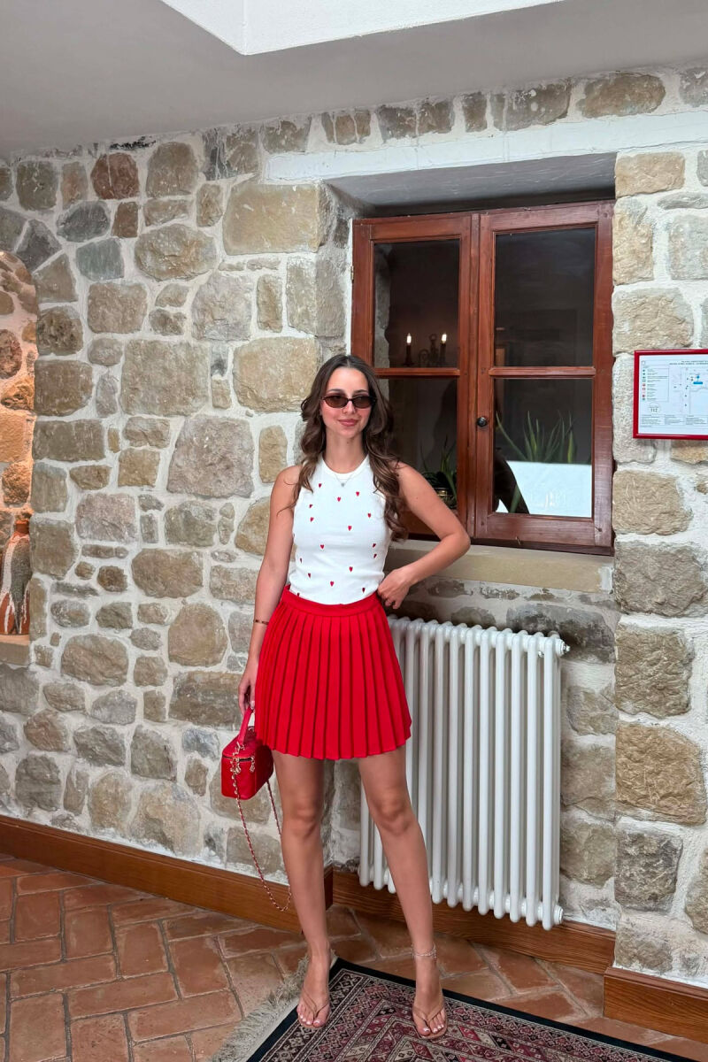 ONE COLOR TENNIS WOMEN SKORT RED/E KUQE - 2