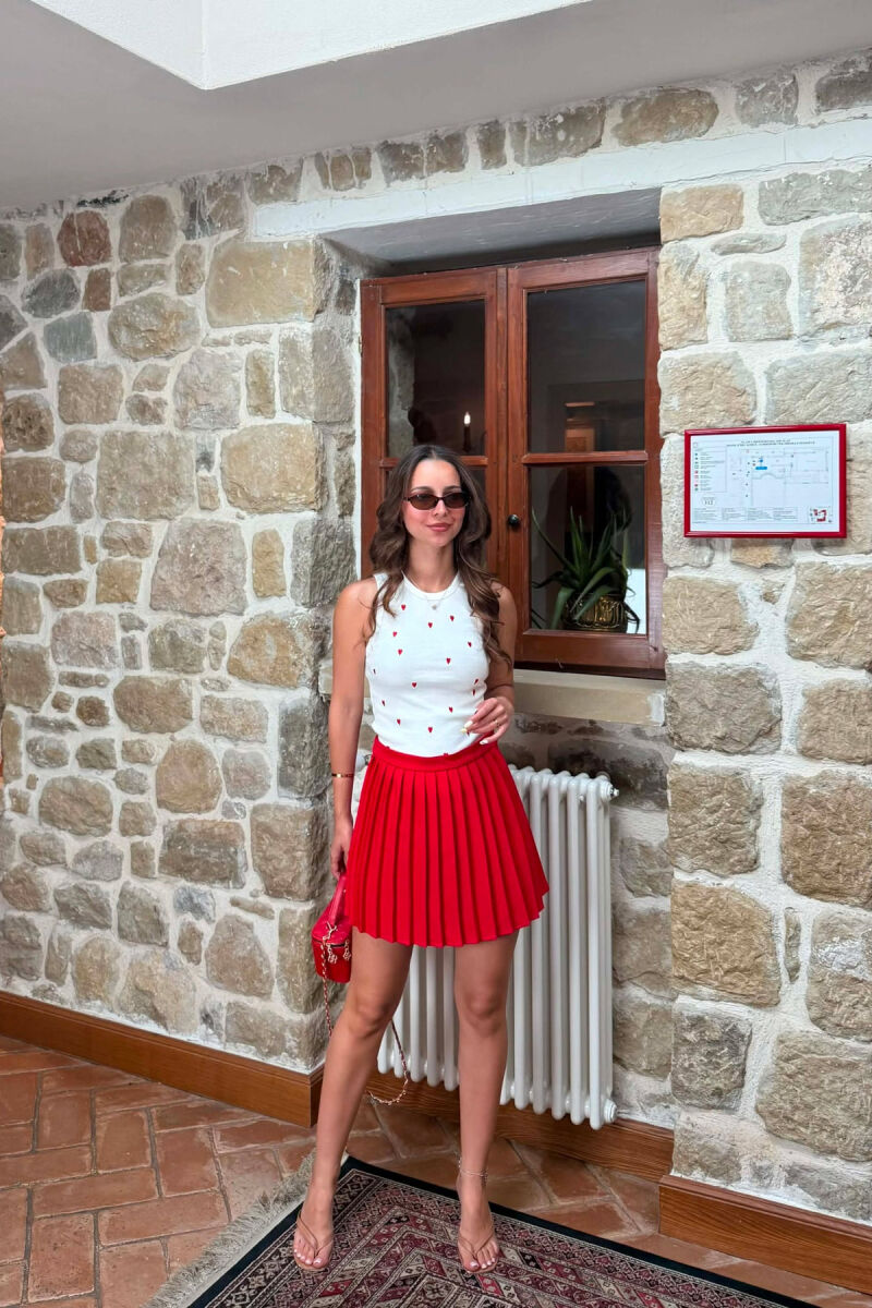 ONE COLOR TENNIS WOMEN SKORT RED/E KUQE - 3
