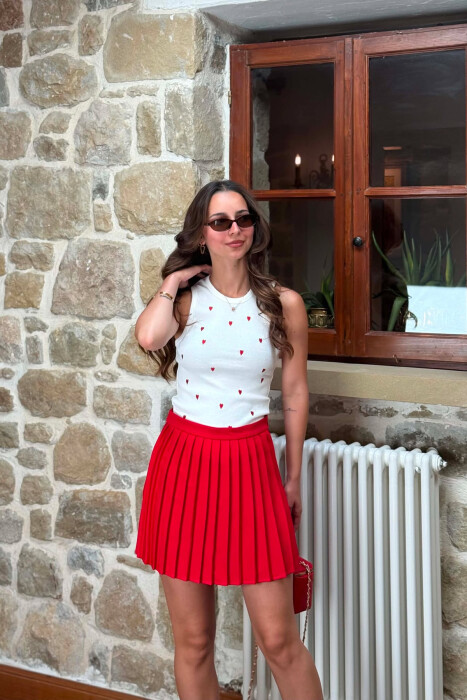ONE COLOR TENNIS WOMEN SKORT RED/E KUQE - 6