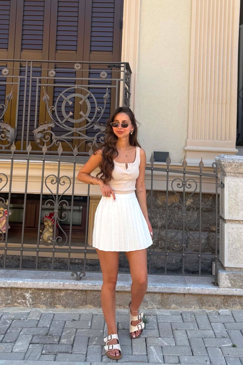 ONE COLOR TENNIS WOMEN SKORT WHITE-E BARDHE - 1