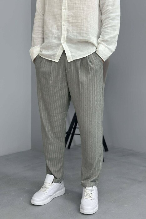 ONE COLOR TEXTURED MEN PANTS GREY/GRI - 3