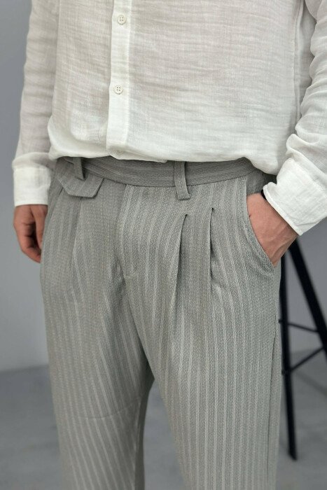 ONE COLOR TEXTURED MEN PANTS GREY/GRI - 4