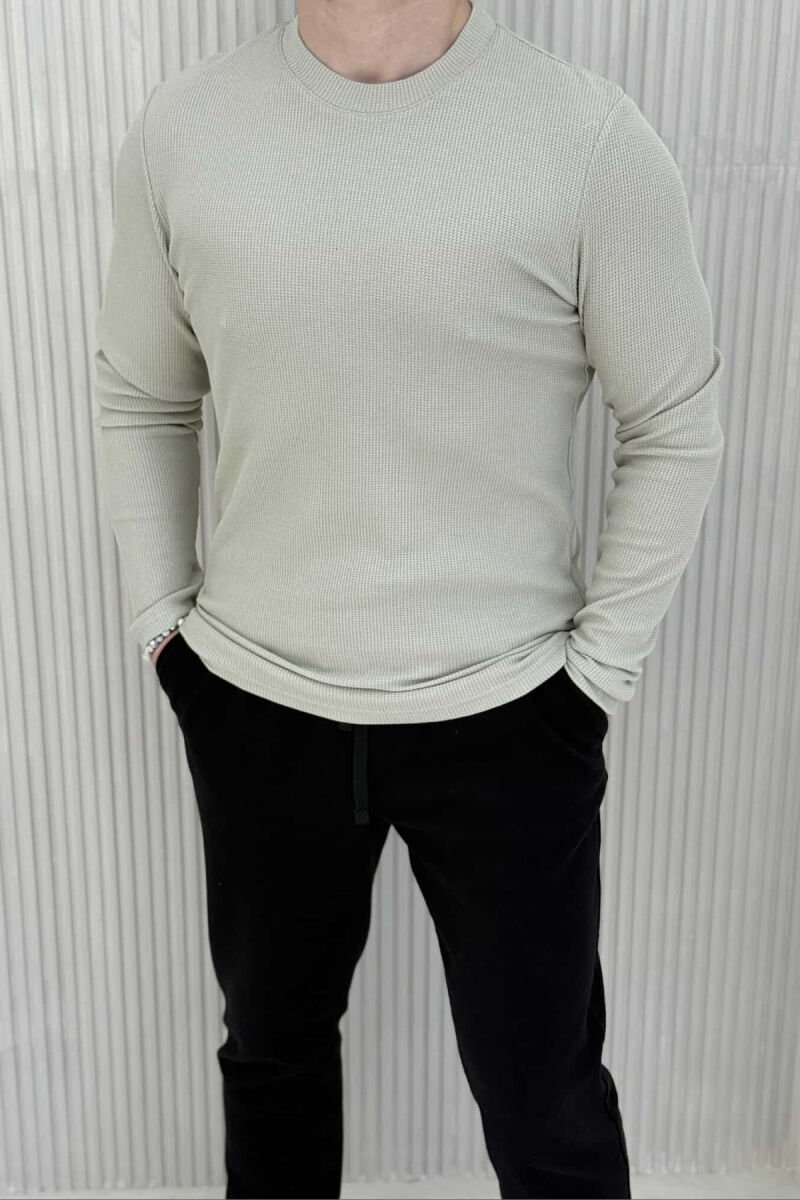 ONE COLOR TEXTURED MEN SWEATSHIRT MINT/MENTE - 2