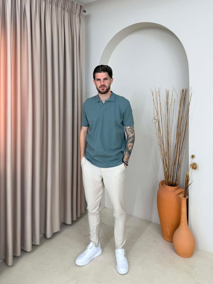 ONE COLOR TEXTURED MEN T-SHIRT GREY/GRI - 3