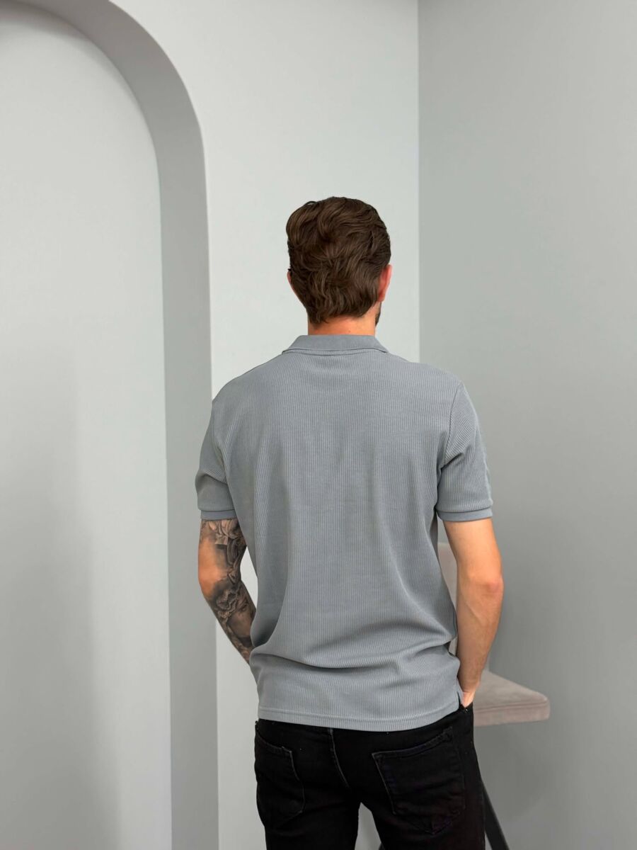ONE COLOR TEXTURED MEN T-SHIRT LIGHT GREY/GZ - 2