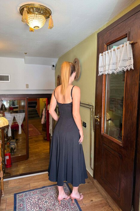 ONE COLOR TEXTURED WOMAN DRESS BLACK/ E ZEZE - 6