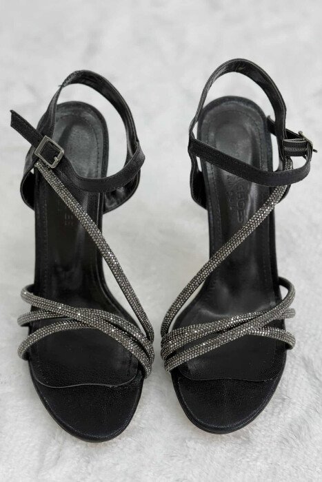 ONE COLOR THIN HIGH HEEL WOMEN SANDAL BLACK/ E ZEZE - 4