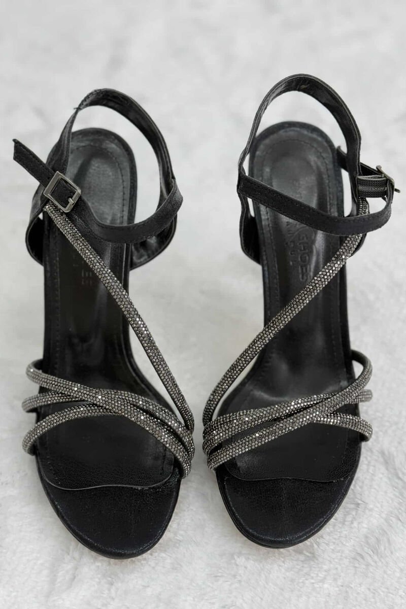 ONE COLOR THIN HIGH HEEL WOMEN SANDAL BLACK/ E ZEZE - 4