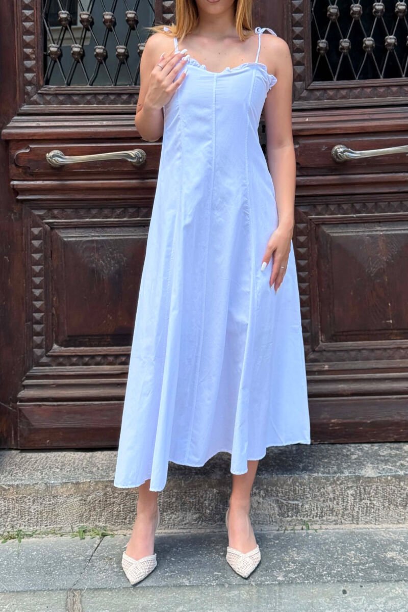 ONE COLOR THIN STRAPS WOMAN DRESS WHITE-E BARDHE - 2
