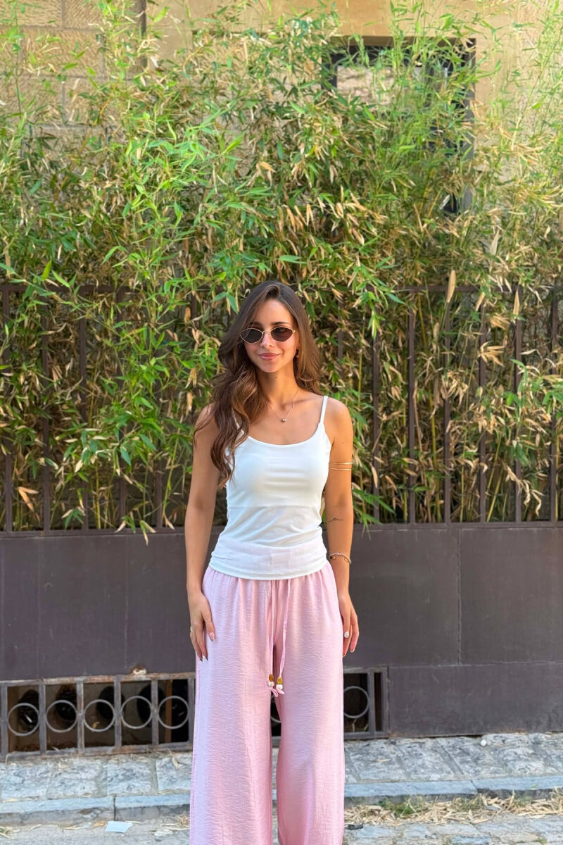 ONE COLOR THIN STRAPS WOMAN TANK TOP WHITE-E BARDHE - 2