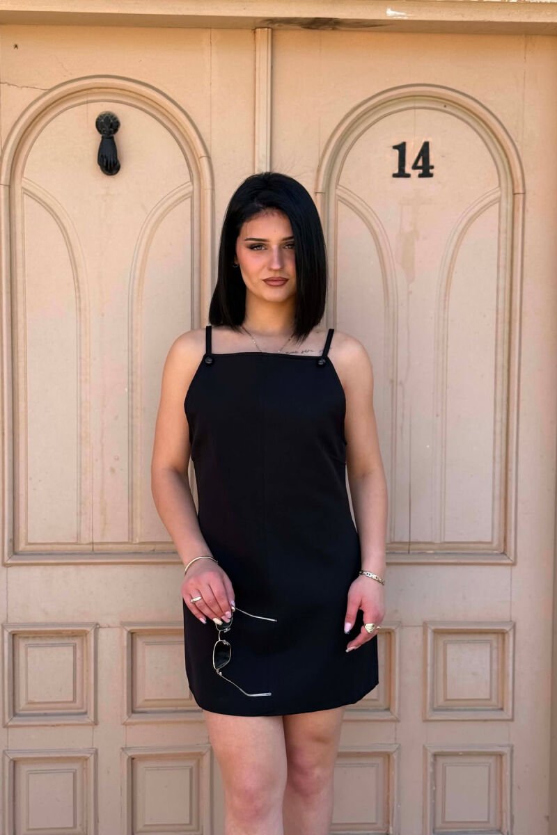 ONE COLOR THIN STRAPS WOMEN DRESS BLACK/ E ZEZE - 4