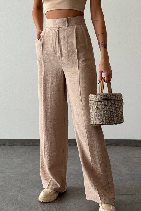 ONE COLOR TROUSERS WOMAN BEIGE/BEZHE - 1
