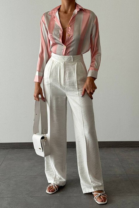 ONE COLOR TROUSERS WOMAN WHITE-E BARDHE 