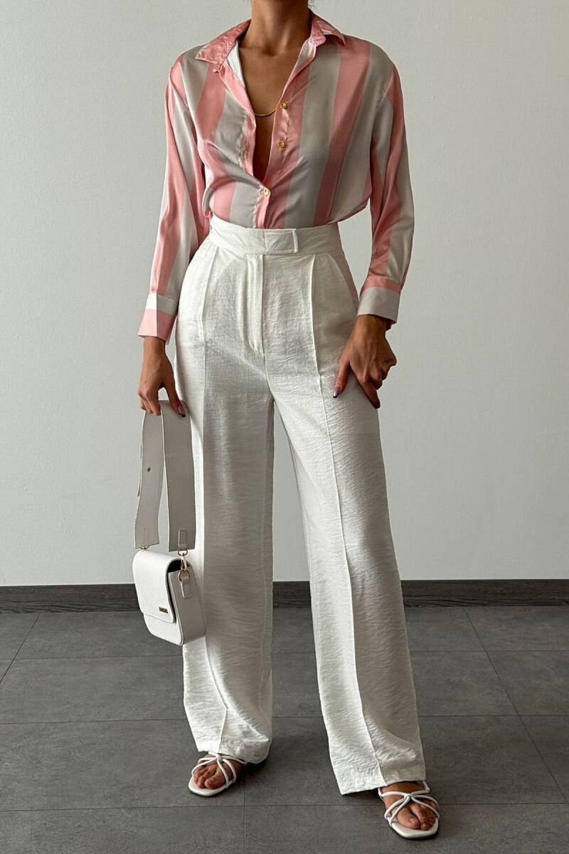 ONE COLOR TROUSERS WOMAN WHITE-E BARDHE - 1