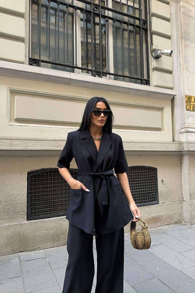 ONE COLOR TROUSERS+JACKET WOMEN SET BLACK/ E ZEZE - 3